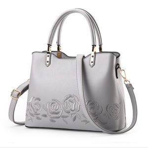 Gray Embroidered Bag